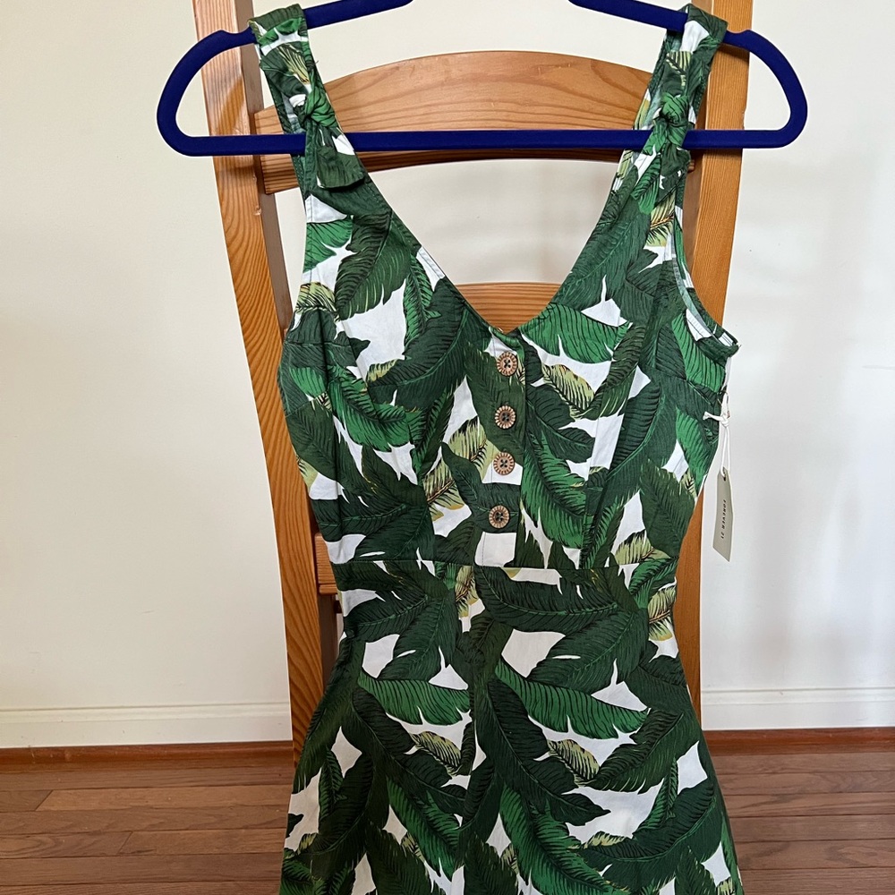 Tropical palm leaf dress